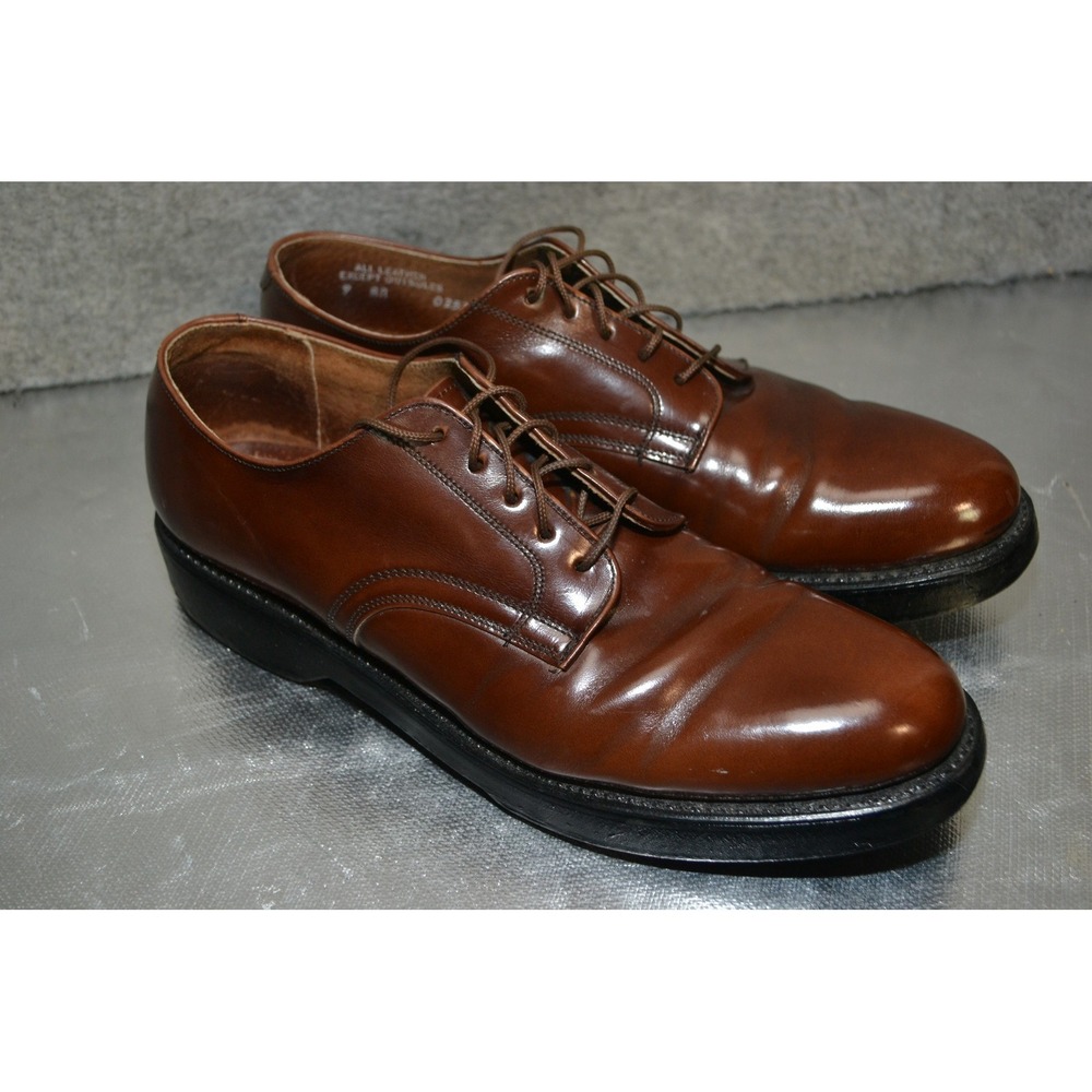 Hanover Shoes Mens 9 AA Brown Leather Derby‎ Oxford Dress Cush-N-Crepe USA